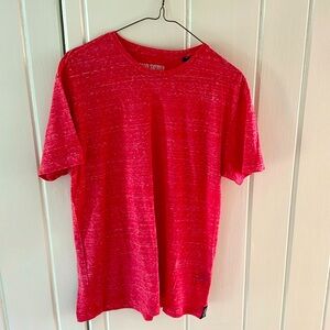Todd Snyder “dual blend” medium red & cream heather tee shirt. Color “grenadine’